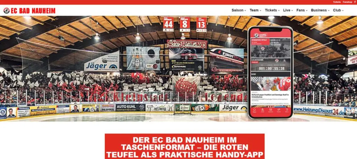 DigiTS Bensheim - Projekt - Digitales Marketing im Sport (EC Bad Nauheim) - App Launch